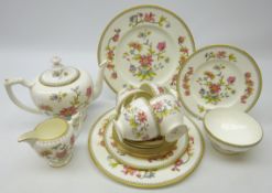 Coalport Persian Flower tea set for four with two dinner & side plates (19) Condition