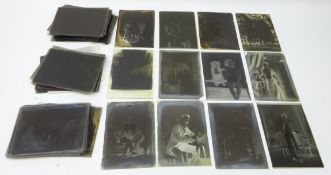 Collection of early 20th century 1/2 plate glass negatives of mainly portraits and Buildings,