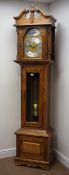 Emperor three chime light oak longcase clock,