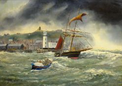 Scarborough Lifeboat on a Rescue in Stormy Seas,