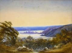 Pittwater from Bayview New South Wales, 19th century Australian School watercolour unsigned,