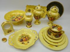 Fifteen pieces of Aynsley 'Orchard Gold' pattern table ware and decorative ceramics including pair