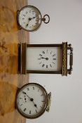 Early 20th century brass cased carriage clock,