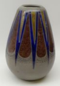 Handarbeit stoneware vase, decorated in the Doulton style with incised stylized decoration,