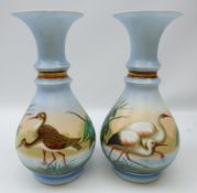 Pair Victorian opaque glass vases,