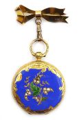 Baudin Freres 19th century gold, enamel and split seed pearl full hunter pocket watch no.