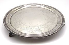 Victorian silver waiter by Thomas Bradbury & Sons (Joseph & Edward Bradbury) London 1876,