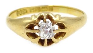 Victorian 18ct single stone diamond ring Birmingham 1889 Condition Report size