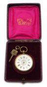 Early 20th century ladies plated fob watch,