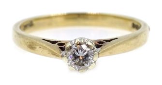 9ct gold single stone diamond ring, hallmarked Condition Report Approx 1.