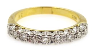 Gold illusion set diamond half eternity ring, stamped 18ct Condition Report Approx 4.