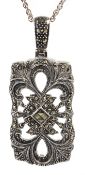 Silver marcasite pendant,