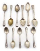 Georgian and later silver teaspoons all hallmarked 7oz Condition Report <a