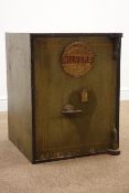 'Milners' London Liverpool & Manchester' cast iron safe, single door, painted green finish,