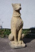 Composite stone garden model of a rough haired hound,