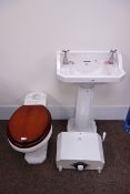 Lefoy and Brooks sink and pedestal (W51cm) with matching toilet and cistern Condition