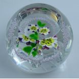 Caithness Whitefriars limited edition paperweight 'Aquilegia' no.