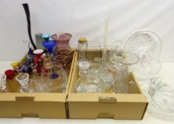 Collection of glassware comprising a large cut glass basket,