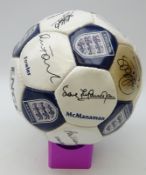 Leather souvenir football entitled 'England Official Signature Football' bearing facsimile