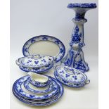 Art Nouveau blue and white jardiniere stand,