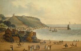 'View of Scarborough', late 18th/early 19th century aquatint, by repute pub.