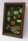 'History of Soccer' shadow box framed diorama,