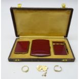Victorian Mizpah 9ct brooch, 18ct gold three stone diamond ring,