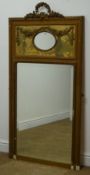 Victorian rococo style gesso and gilt framed bevel edge mirror W74cm,