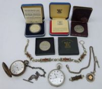 Moeris Grand Prix Swiss made pocket watch and Kays standard Lever pocket watch both plated,