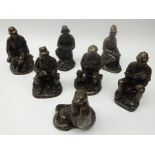 Seven Menton Manor bronzed figures, mostly from the Country Characters collection incl.