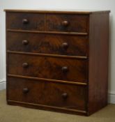 Victorian mahogany chest, two short and three long drawers, W93cm, H95cm,