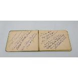 Mid 20th century autograph album, mostly signed by entertainers including Arthur Smith,