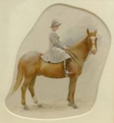 Horse and Rider, watercolour attrib.