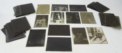 Collection of early 20th century 1/2 plate glass negatives of mainly portraits and Buildings,