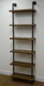 Pipe six tier wall shelves H198cm, W60cm, D25cm Condition Report <a href='//www.
