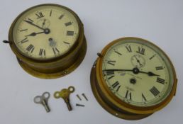 Two brass cased Ships Clocks, by Cooke of Hull and Sestrel D18.