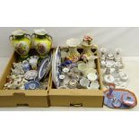 Noritake and two other dressing table sets, commemorative mugs and beakers,