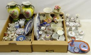 Noritake and two other dressing table sets, commemorative mugs and beakers,