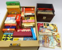 Collection of vintage games and sets; Arrco Poker Chips, Bridge, Pit,