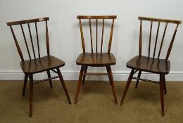 Three Ercol dark elm stick back chairs, W38cm Condition Report <a href='//www.