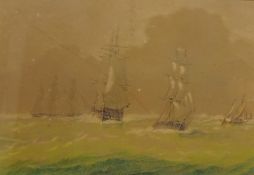 Masted Vessels off Shore,