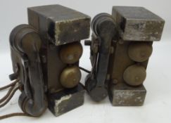 Two WWII bakelite field telephones Set "F" MK.