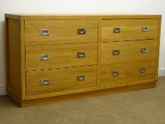 Barker & Stonehouse light oak chest, six drawers, platform base, W181cm, H92cm,