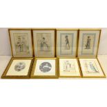 Six early 19th century fashion engravings,