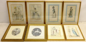 Six early 19th century fashion engravings,