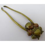 19th century Japanese bronze Sashi type netsuke modelled as a Monkey with elongated arms with
