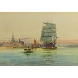 'Off Largs', watercolour signed by AD Bell AKA Wilfred Knox (British 1884-1966) and dated 1939,