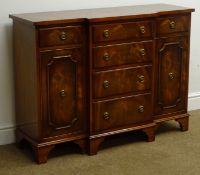 Bevan Funnell Reprodux mahogany small breakfront side cabinet,