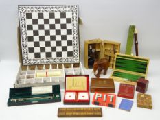 Cased Planimeter and Paul Plus microscope, Bridge set, Backgammon set, card sets, cribbage board,