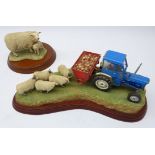 Border Fine Arts Tractor Model Spring Supplements L36cm and Texel Ewe & Lamb (2)